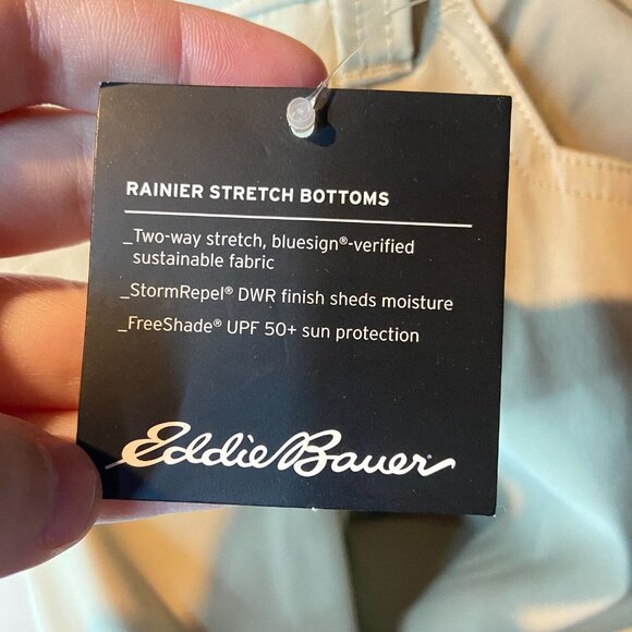 Eddie Bauer Men 38x30 Rainier Pant Nylon Hiking Outdoor Beige Sun Protection NEW - Picture 6 of 11